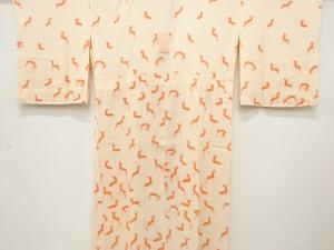 鹿模様　単衣長襦袢